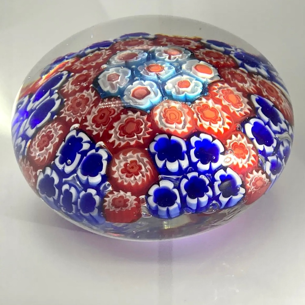 Vintage Large MILLIFIORI Paperweight Artist Signed “VENI” Dante Veni Murano